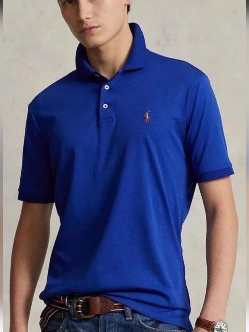 Polo by Ralph Lauren Men’s Polo Shirt - Bright Blue with Embroidered Pony